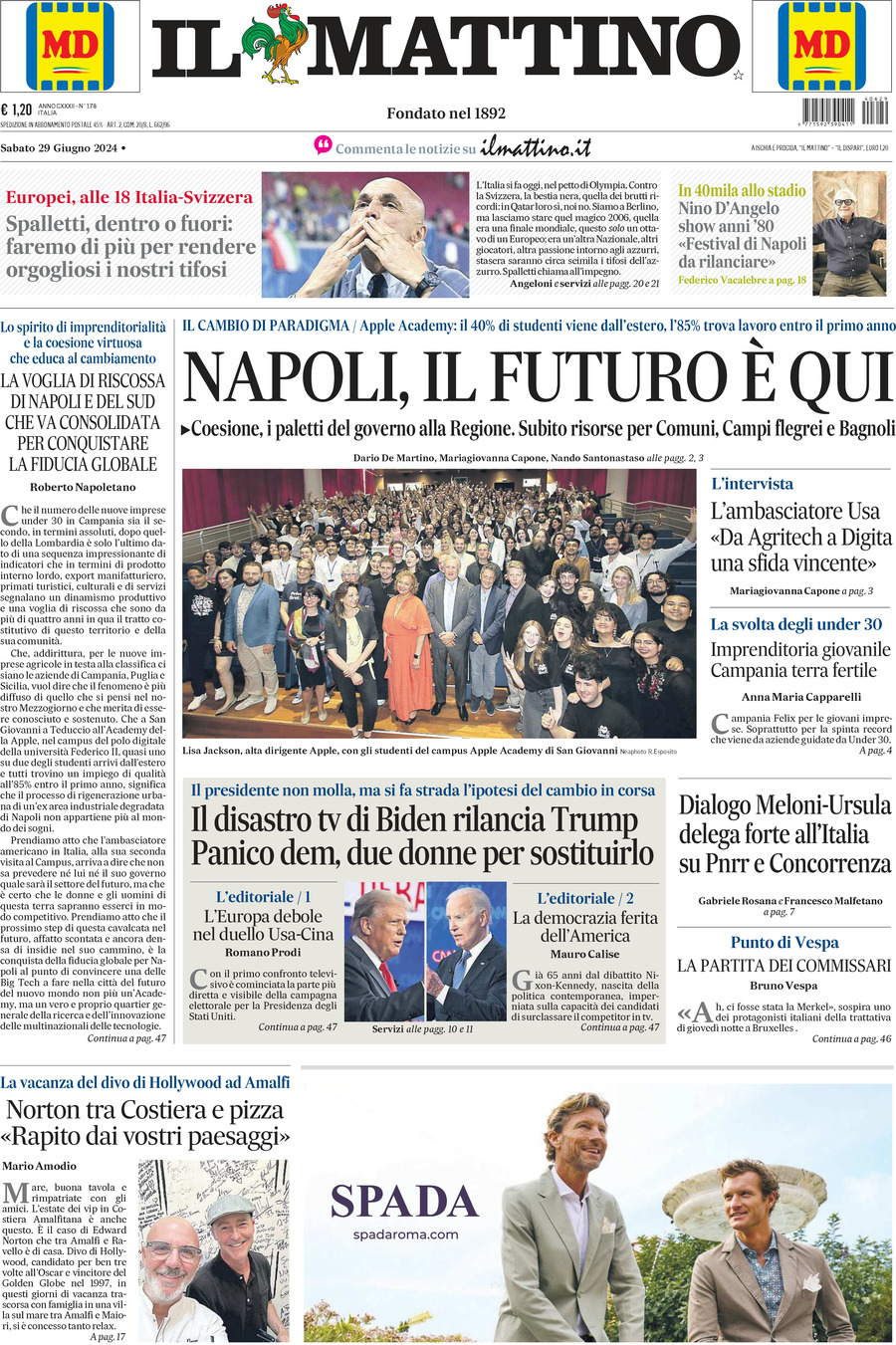 Prima-pagina-il-mattino-edizione-di-oggi-29-06-2024