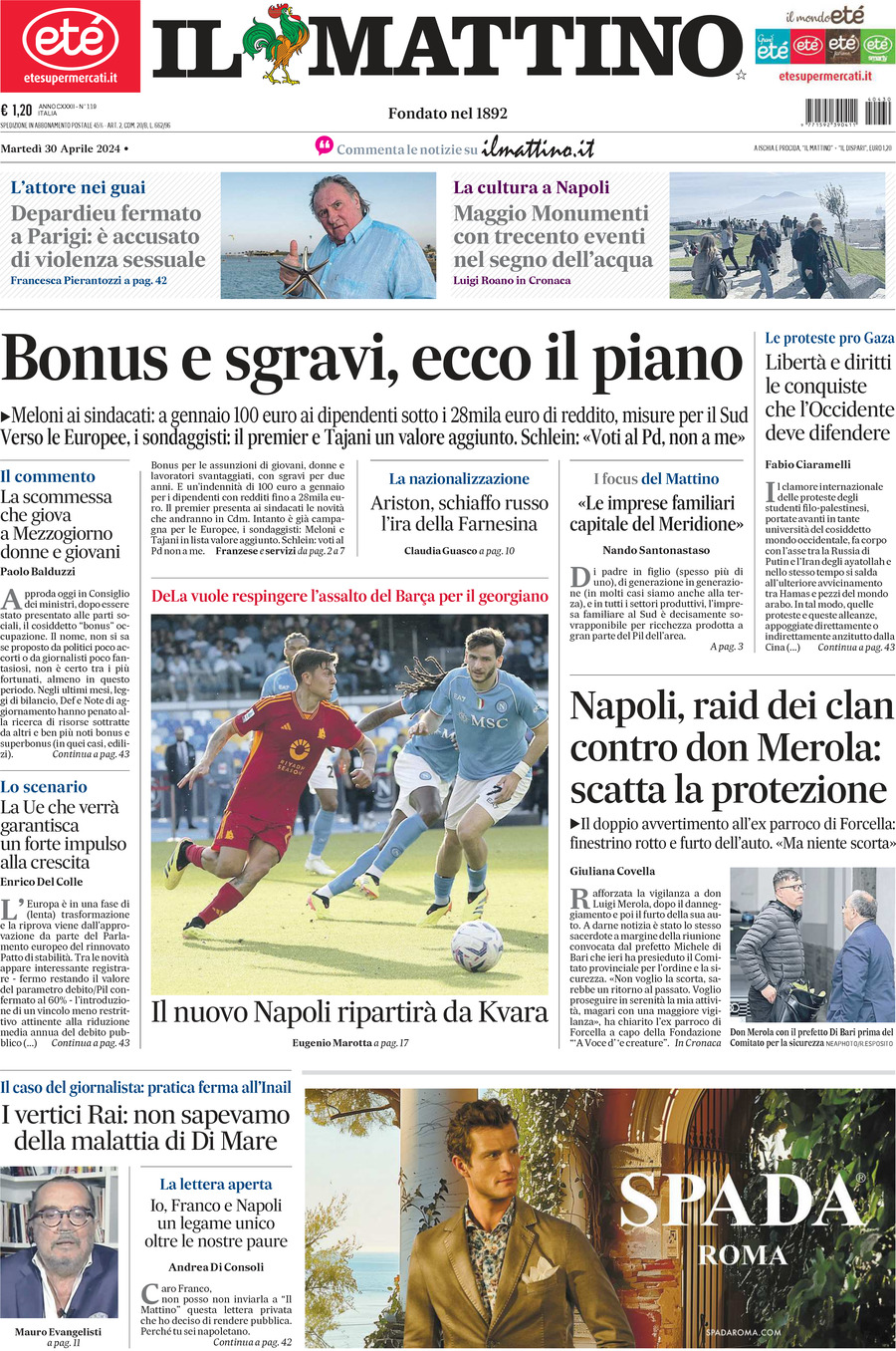 Prima-pagina-il-mattino-edizione-di-oggi-30-04-2024