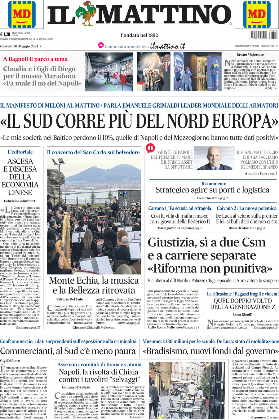 Prima-pagina-il-mattino-edizione-di-oggi-30-05-2024