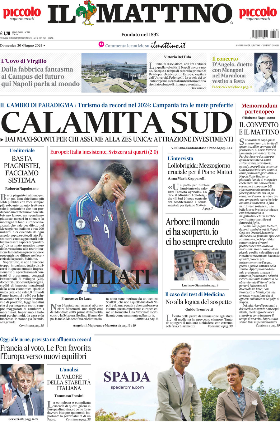 Prima-pagina-il-mattino-edizione-di-oggi-30-06-2024