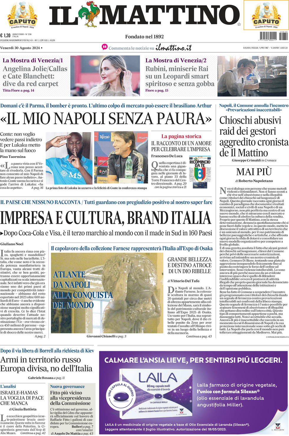 Prima-pagina-il-mattino-edizione-di-oggi-30-08-2024