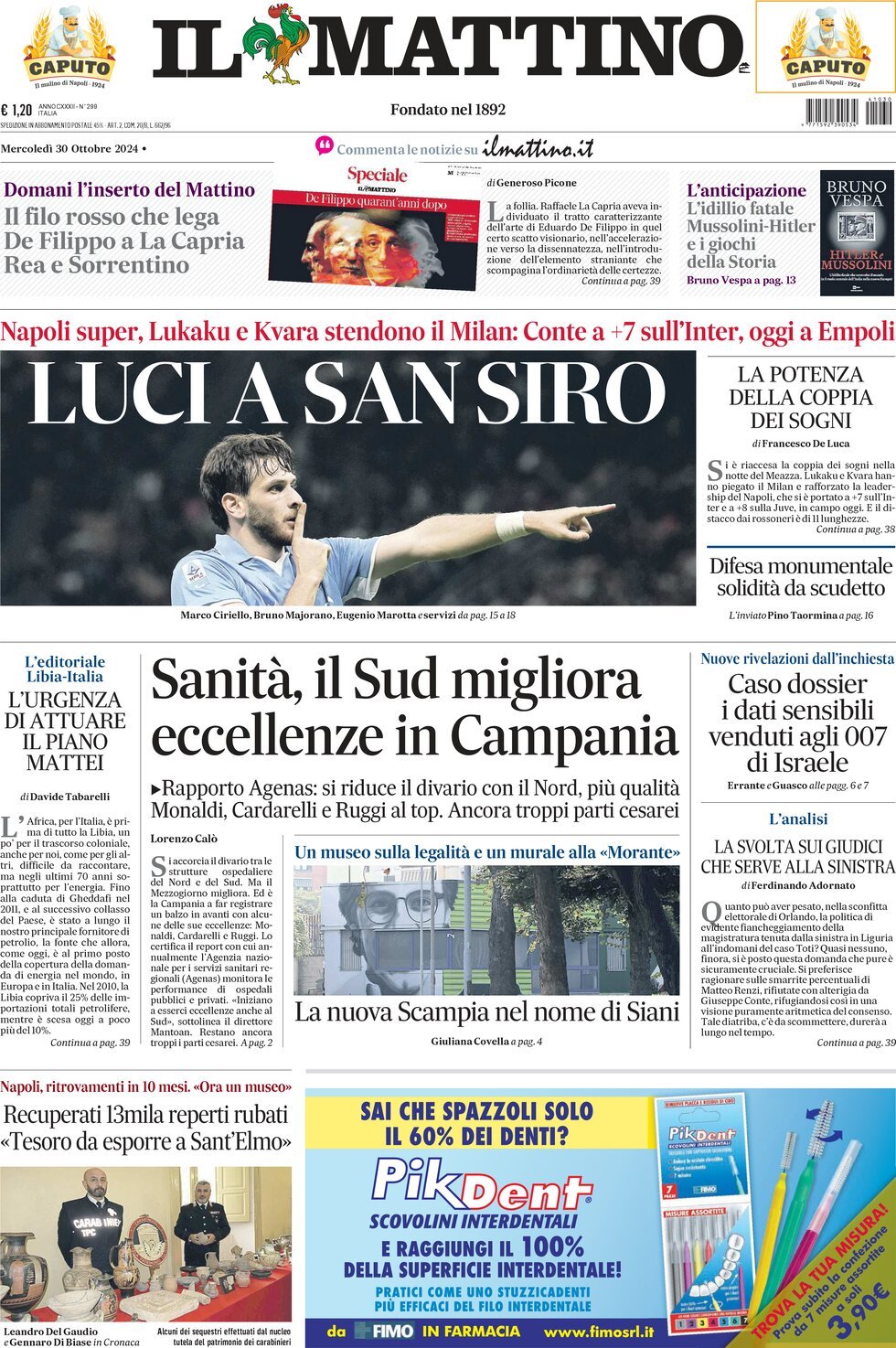 Prima-pagina-il-mattino-edizione-di-oggi-30-10-2024