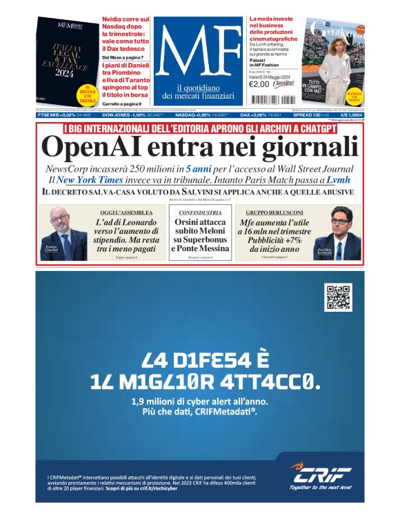 Prima-pagina-milano-finanza-edizione-del-2024-05-24