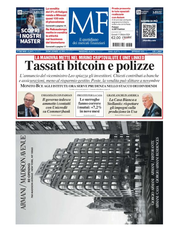 Prima-pagina-milano-finanza-edizione-del-2024-10-17