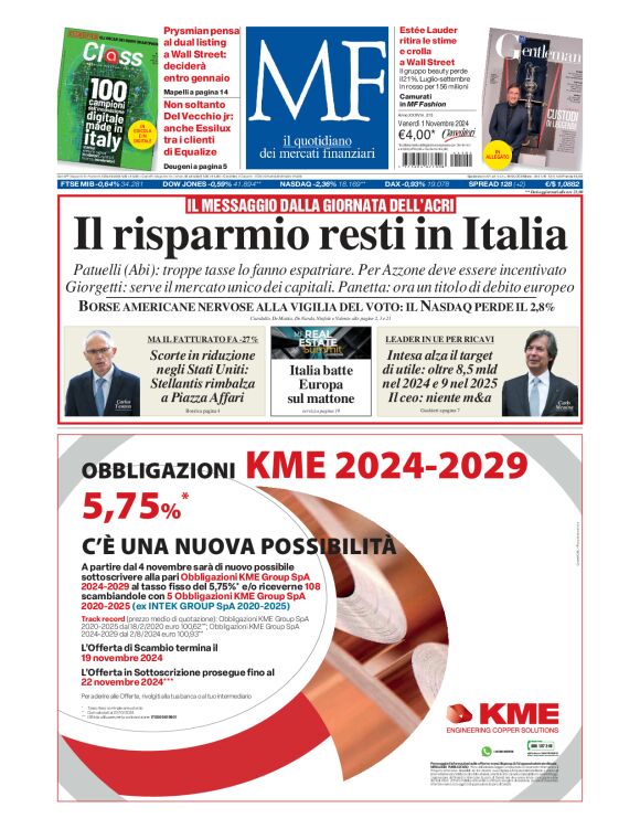 Prima-pagina-milano-finanza-edizione-del-2024-11-01