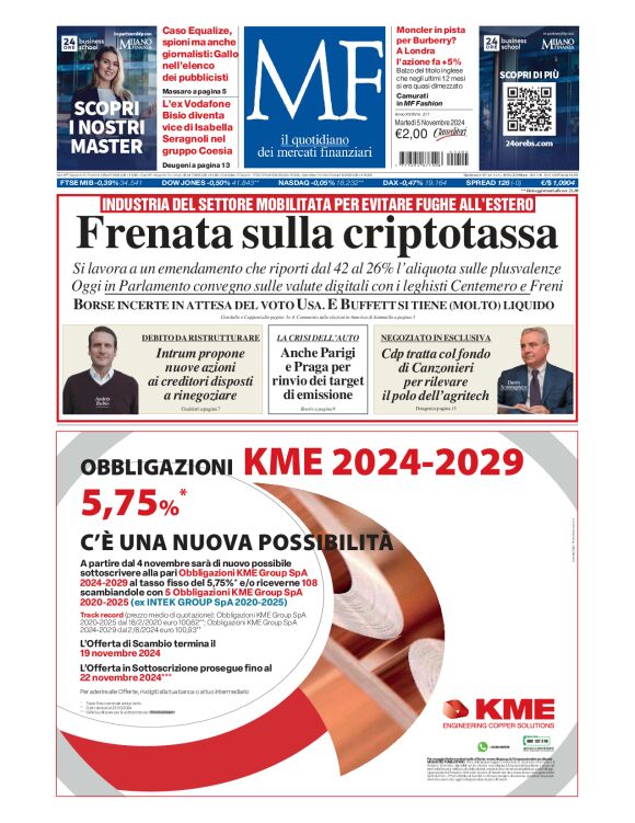 Prima-pagina-milano-finanza-edizione-del-2024-11-05