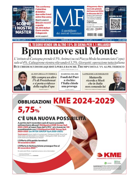 Prima-pagina-milano-finanza-edizione-del-2024-11-14