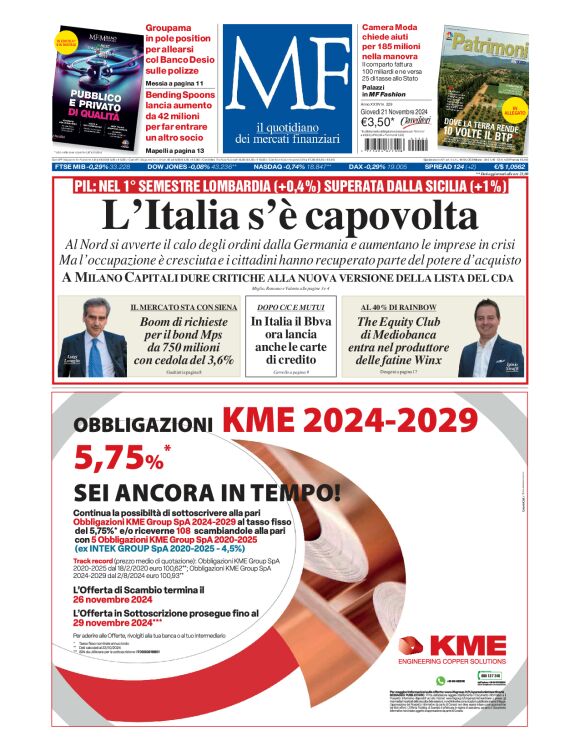 Prima-pagina-milano-finanza-edizione-del-2024-11-21