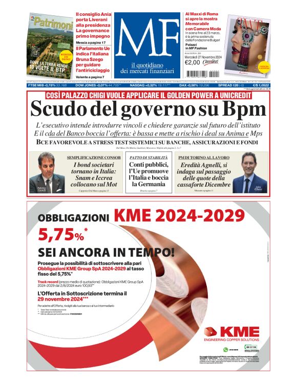 Prima-pagina-milano-finanza-edizione-del-2024-11-27