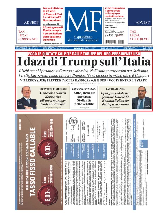 Prima-pagina-milano-finanza-edizione-del-2025-01-22