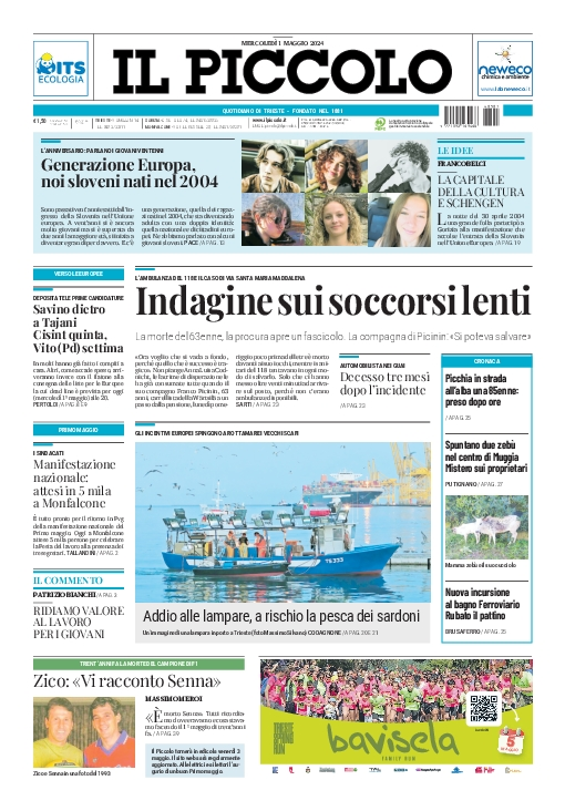 Prima-pagina-il-piccolo-edizione-di-oggi-01-05-2024