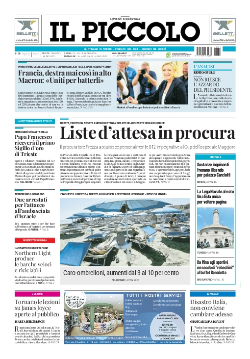 Prima-pagina-il-piccolo-edizione-di-oggi-01-07-2024