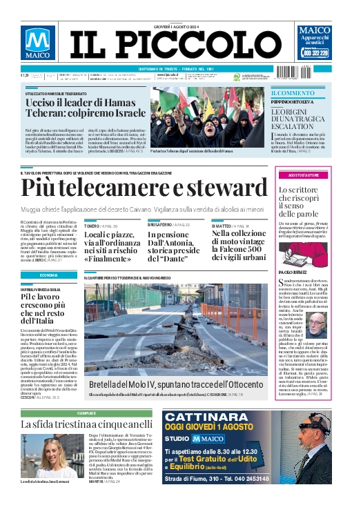 Prima-pagina-il-piccolo-edizione-di-oggi-01-08-2024