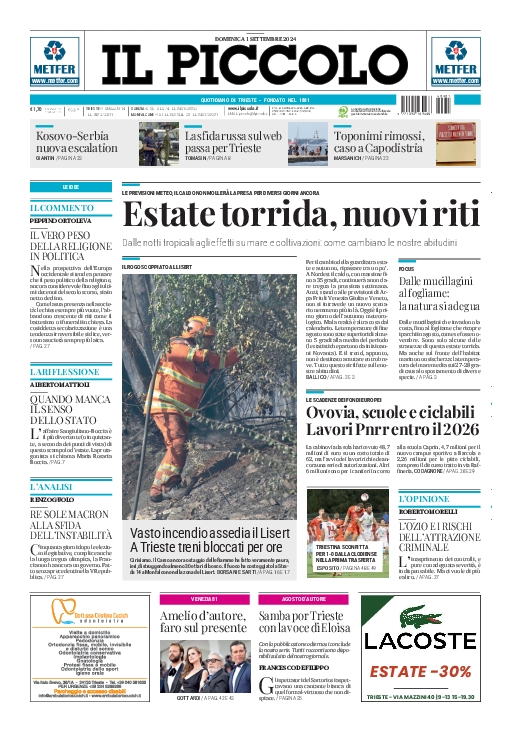 Prima-pagina-il-piccolo-edizione-di-oggi-01-09-2024