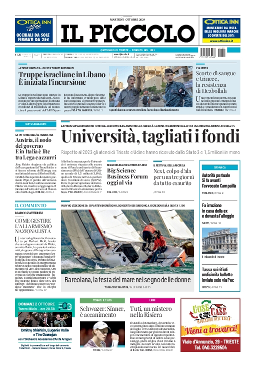 Prima-pagina-il-piccolo-edizione-di-oggi-01-10-2024