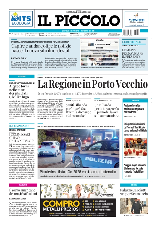 Prima-pagina-il-piccolo-edizione-di-oggi-01-12-2024