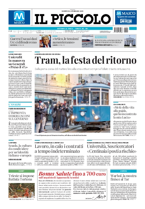 Prima-pagina-il-piccolo-edizione-di-oggi-02-02-2025