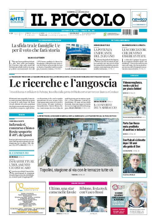 Prima-pagina-il-piccolo-edizione-di-oggi-02-06-2024