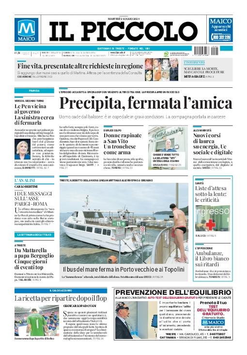 Prima-pagina-il-piccolo-edizione-di-oggi-02-07-2024