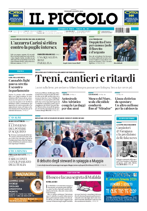 Prima-pagina-il-piccolo-edizione-di-oggi-02-08-2024