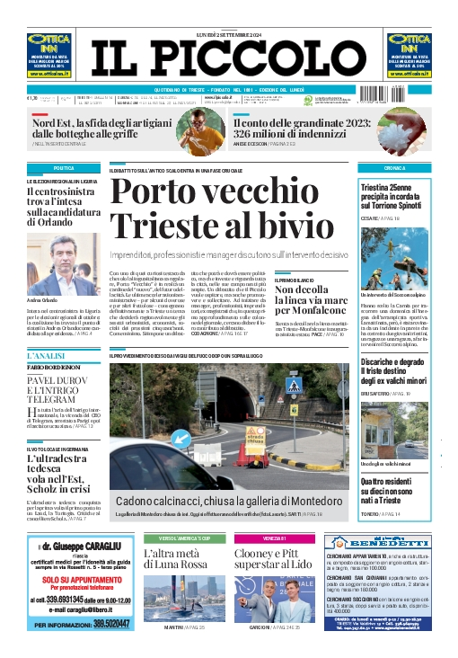 Prima-pagina-il-piccolo-edizione-di-oggi-02-09-2024