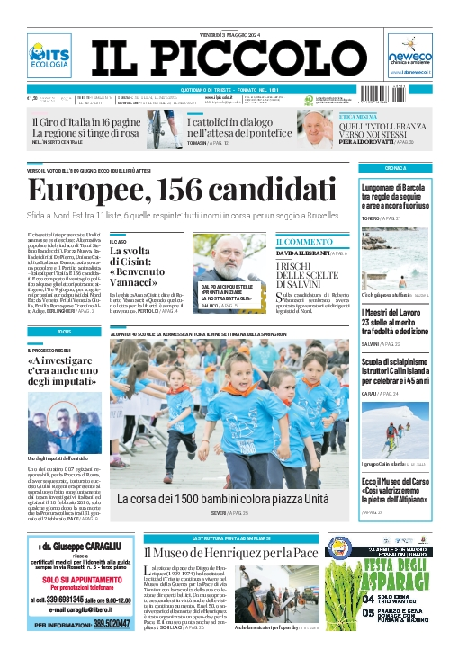 Prima-pagina-il-piccolo-edizione-di-oggi-03-05-2024