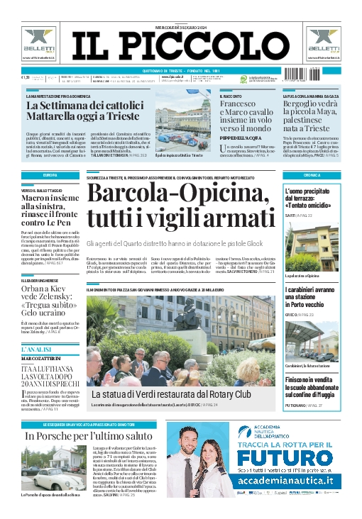 Prima-pagina-il-piccolo-edizione-di-oggi-03-07-2024