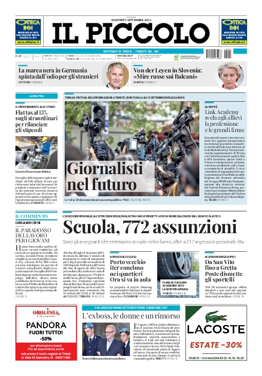 Prima-pagina-il-piccolo-edizione-di-oggi-03-09-2024