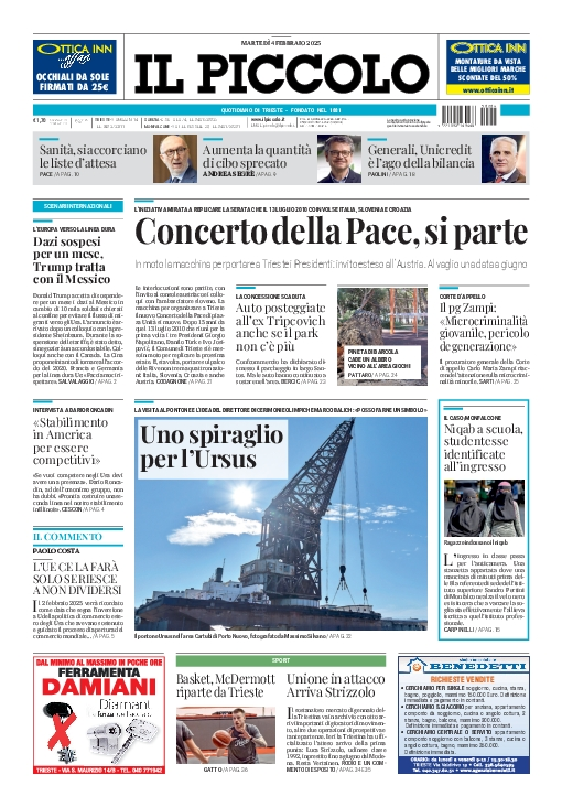 Prima-pagina-il-piccolo-edizione-di-oggi-04-02-2025