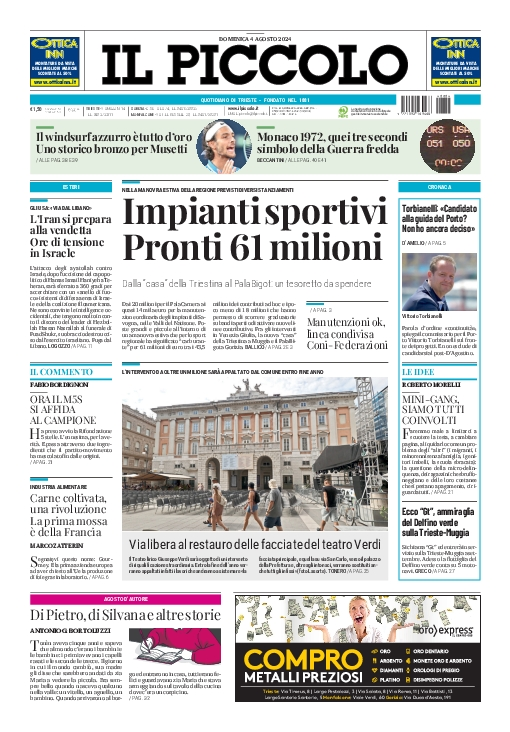 Prima-pagina-il-piccolo-edizione-di-oggi-04-08-2024