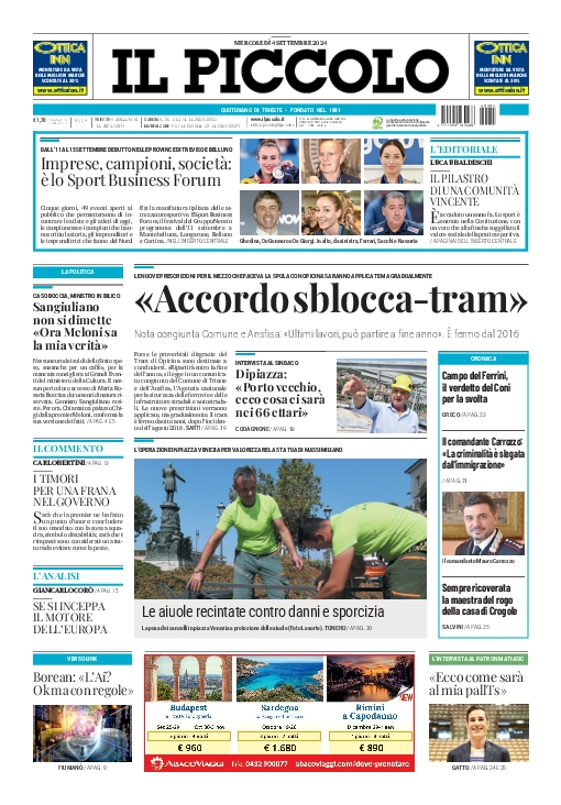 Prima-pagina-il-piccolo-edizione-di-oggi-04-09-2024