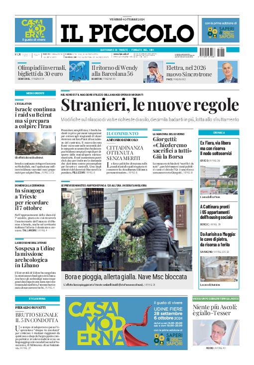 Prima-pagina-il-piccolo-edizione-di-oggi-04-10-2024