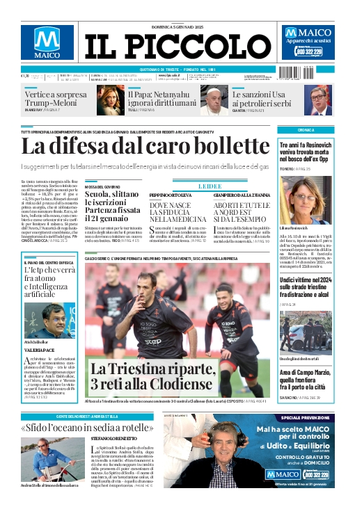 Prima-pagina-il-piccolo-edizione-di-oggi-05-01-2025