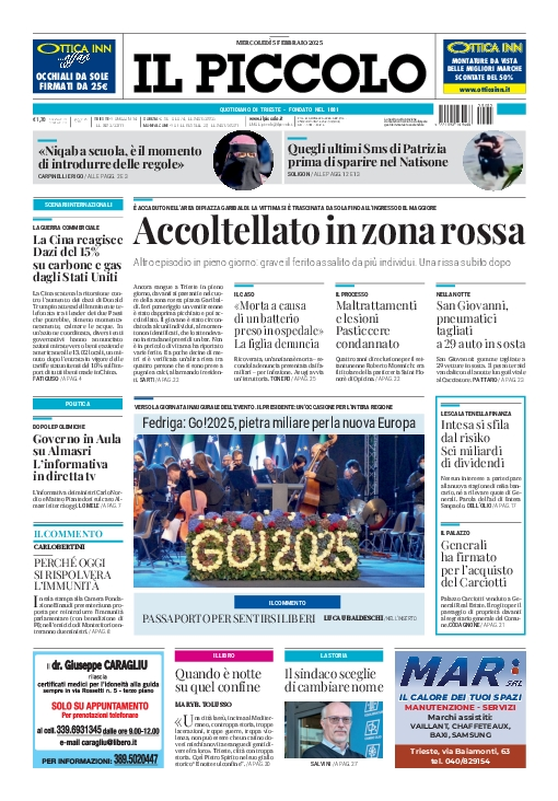 Prima-pagina-il-piccolo-edizione-di-oggi-05-02-2025