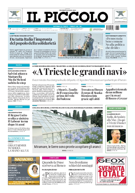 Prima-pagina-il-piccolo-edizione-di-oggi-05-07-2024