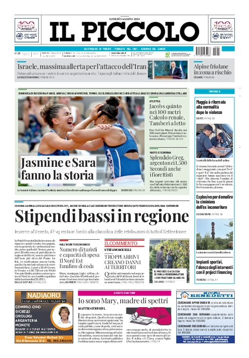 Prima-pagina-il-piccolo-edizione-di-oggi-05-08-2024