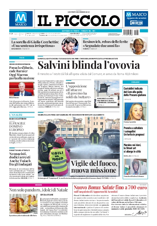 Prima-pagina-il-piccolo-edizione-di-oggi-05-12-2024