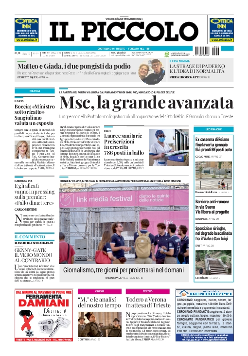 Prima-pagina-il-piccolo-edizione-di-oggi-06-09-2024