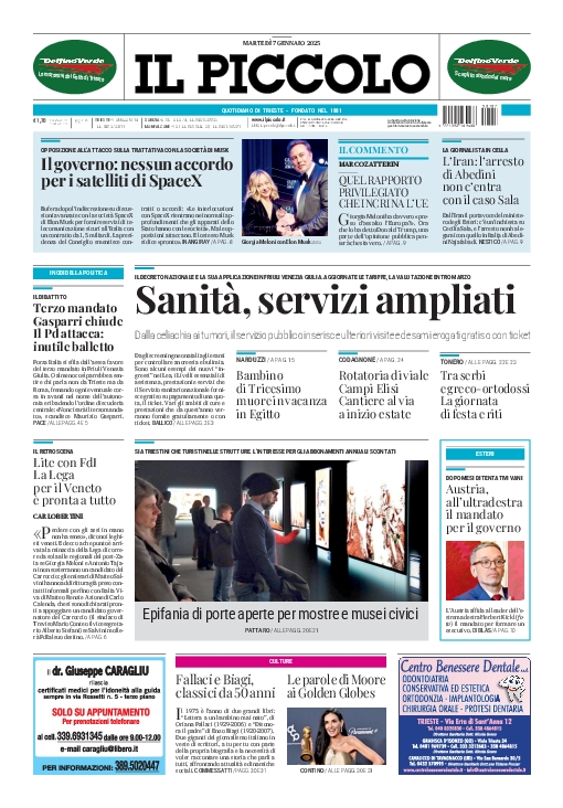 Prima-pagina-il-piccolo-edizione-di-oggi-07-01-2025