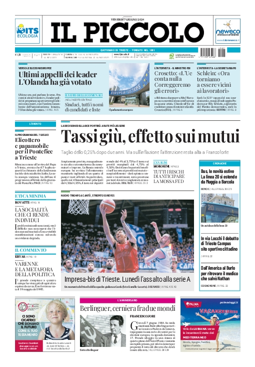 Prima-pagina-il-piccolo-edizione-di-oggi-07-06-2024