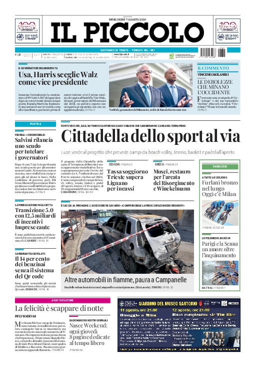 Prima-pagina-il-piccolo-edizione-di-oggi-07-08-2024