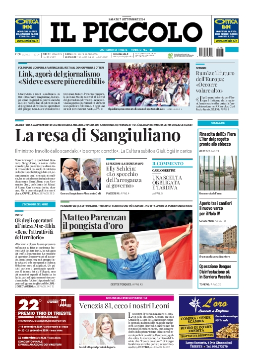 Prima-pagina-il-piccolo-edizione-di-oggi-07-09-2024