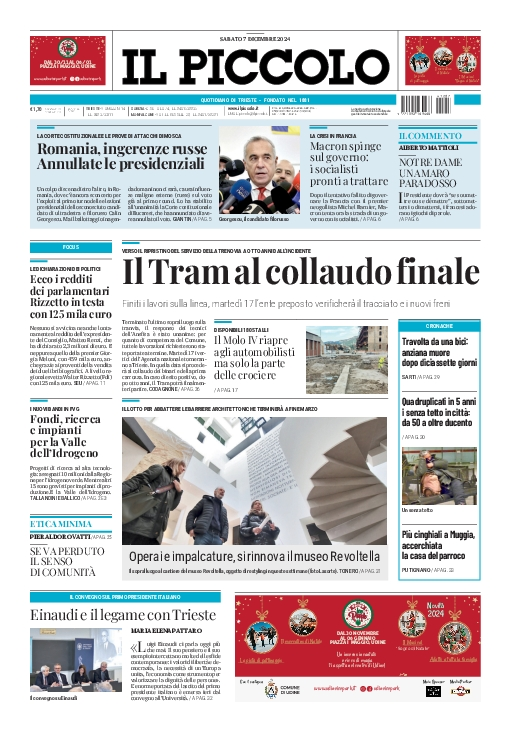 Prima-pagina-il-piccolo-edizione-di-oggi-07-12-2024