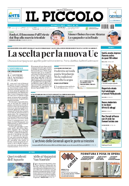 Prima-pagina-il-piccolo-edizione-di-oggi-08-06-2024