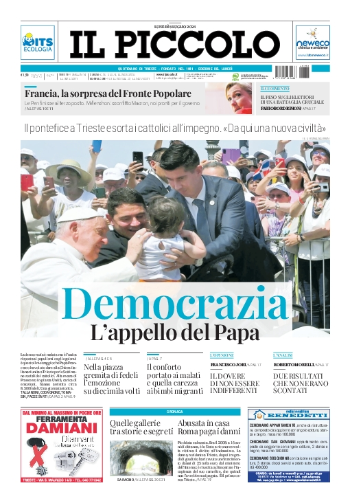 Prima-pagina-il-piccolo-edizione-di-oggi-08-07-2024