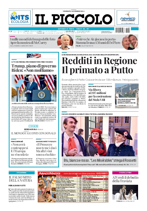 Prima-pagina-il-piccolo-edizione-di-oggi-08-11-2024