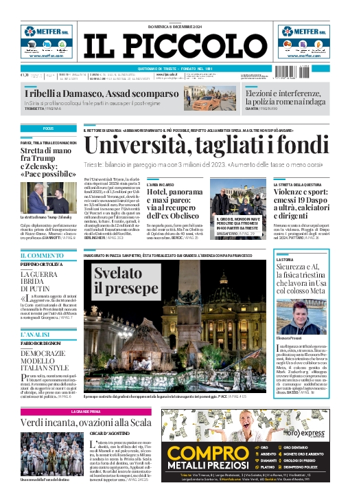 Prima-pagina-il-piccolo-edizione-di-oggi-08-12-2024