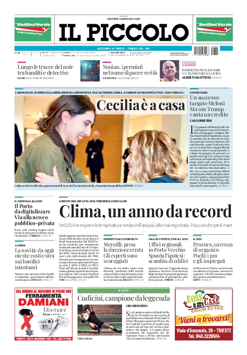 Prima-pagina-il-piccolo-edizione-di-oggi-09-01-2025