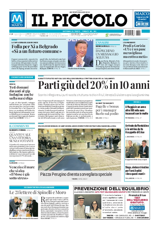 Prima-pagina-il-piccolo-edizione-di-oggi-09-05-2024