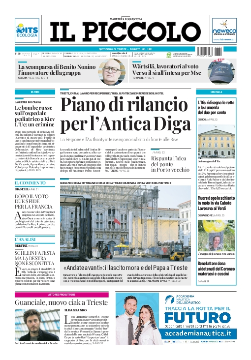 Prima-pagina-il-piccolo-edizione-di-oggi-09-07-2024